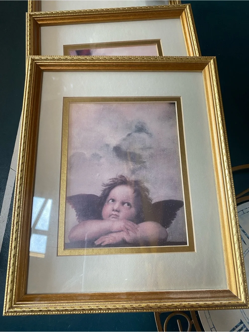 Set of 3 Framed Cherub Angel Prints